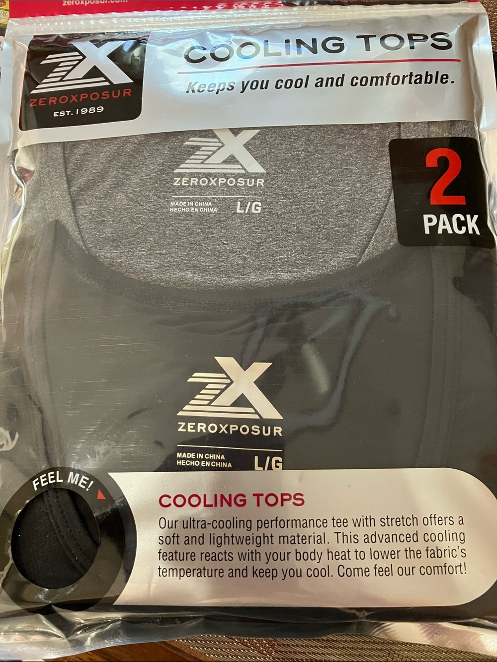 ZeroXposur Men’s Cooling Tops 2-Pack - Black & Gray